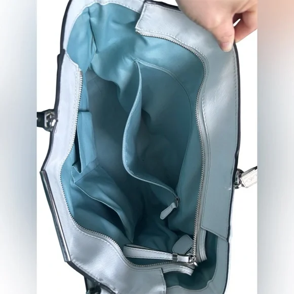 Coach Madison East/West Tote in Gingham Saffiano Leather - Picture 4 of 10